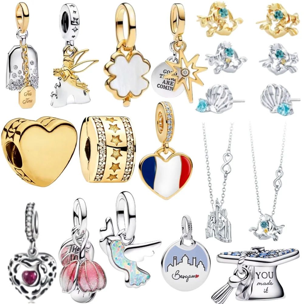 New 925 Silver Heart-Shaped Bead Bird,Horse Pendant Original Bracelet DIY Accessories Fish Necklace Earrings Exquisite Jewelry
New 925 Silver Heart-Shaped Bead Bird,Horse Pendant Original Bracelet DIY Accessories Fish Necklace Earrings Exquisite Jewelry 