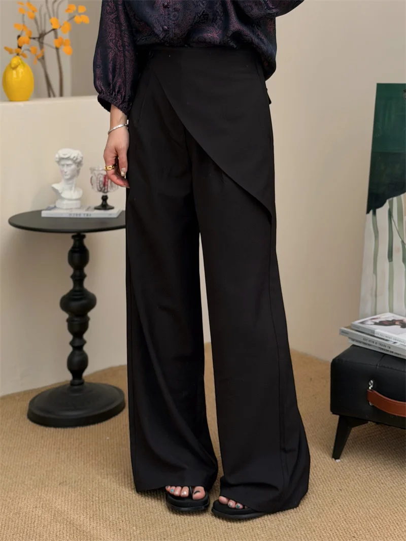 Asymmetric High Waist Suit Pants Women's Spring Slimming Drapey Loose Wide Leg Pants Trousers with Skirt Design Casual Pants
Asymmetric High Waist Suit Pants Women's Spring Slimming Drapey Loose Wide Leg Pants Trousers with Skirt Design Casual Pants