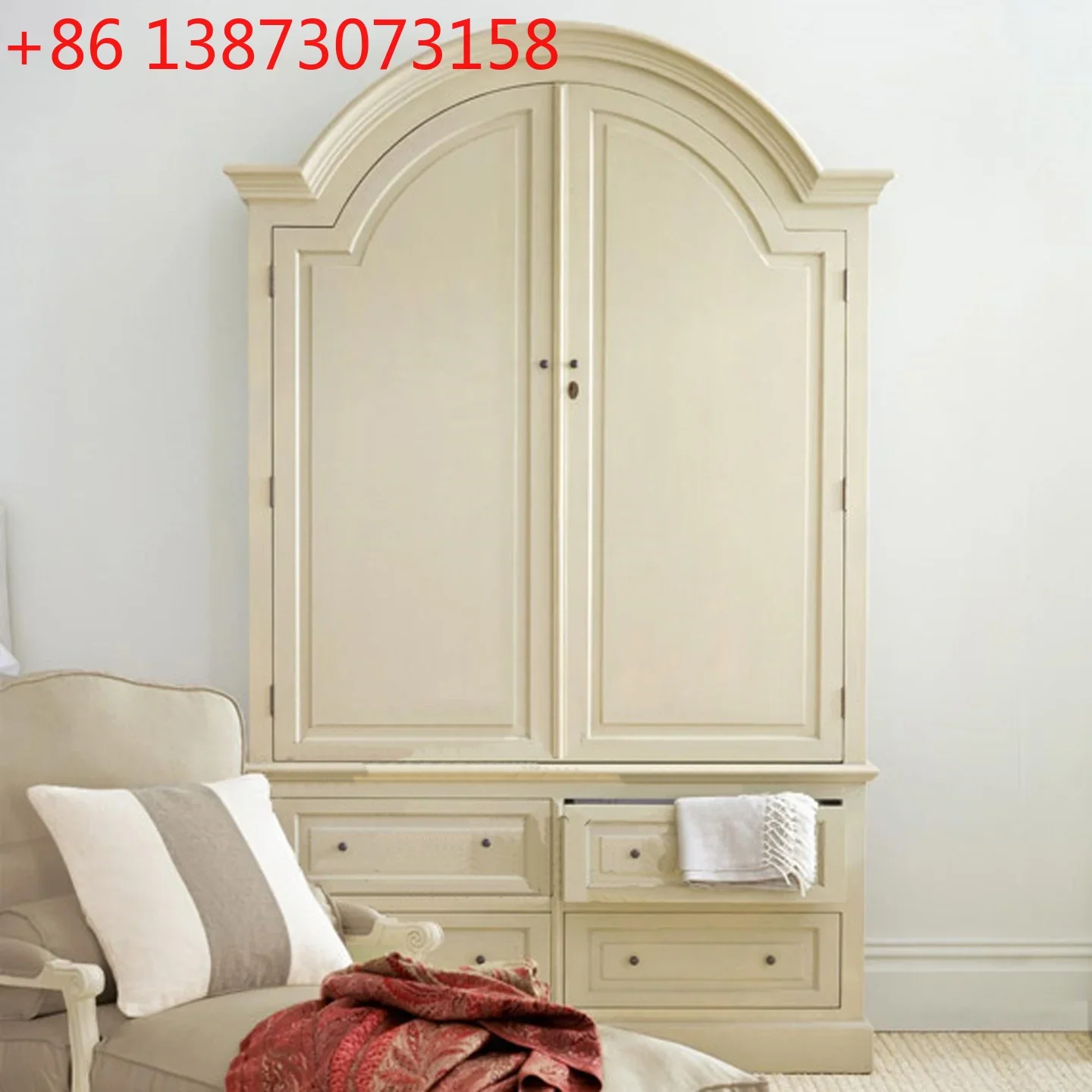 Solid wood American art up and down combination French antique home bedroom double door storage wardrobe
Solid wood American art up and down combination French antique home bedroom double door storage wardrobe