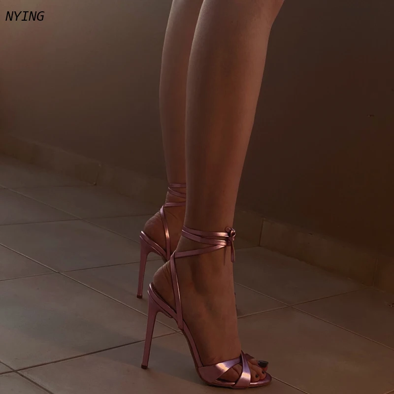 2026 New Arrival Metallic Pink Lace-Up Stiletto Heel Sandals Women Open Toe Cross Strappy Ankle Wrap High Heels 44
2026 New Arrival Metallic Pink Lace-Up Stiletto Heel Sandals Women Open Toe Cross Strappy Ankle Wrap High Heels 44