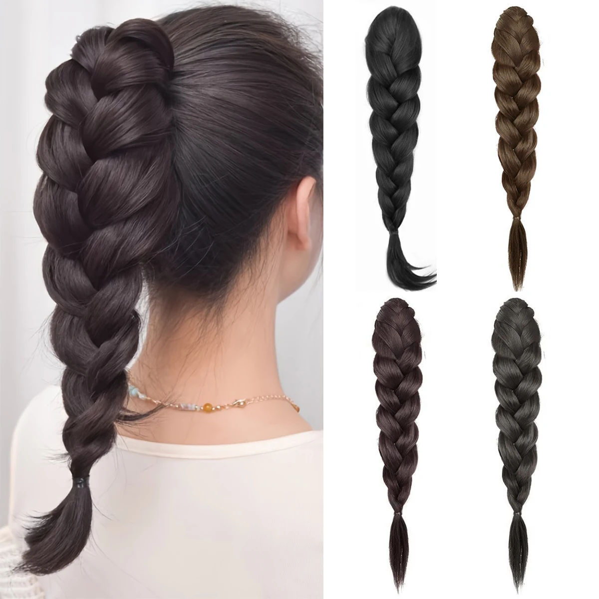 Synthetic Braided Claw Clip Ponytail Extension for Women Versatile Hair Accessory in Black Brown Attire Hair Accessories
Synthetic Braided Claw Clip Ponytail Extension for Women Versatile Hair Accessory in Black Brown Attire Hair Accessories