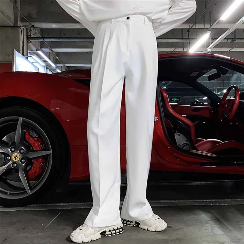 Весенне-осенние белые мужские брюки, элитный драпированный модный костюм, свободные повседневные брюки с прямыми штанинами, молодежный энергетический костюм
Весенне-осенние белые мужские брюки, элитный драпированный модный костюм, свободные повседневные брюки с прямыми штанинами, молодежный энергетический костюм