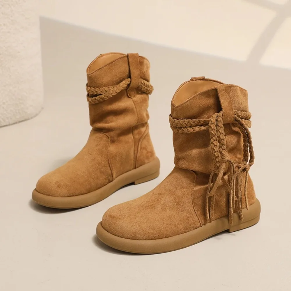 Designer Fringe Boots Women 2025 Bohemian style Elegant Womens Boots Retro Winter Ankle Boots for Women Yellow botas para mujer
Designer Fringe Boots Women 2025 Bohemian style Elegant Womens Boots Retro Winter Ankle Boots for Women Yellow botas para mujer