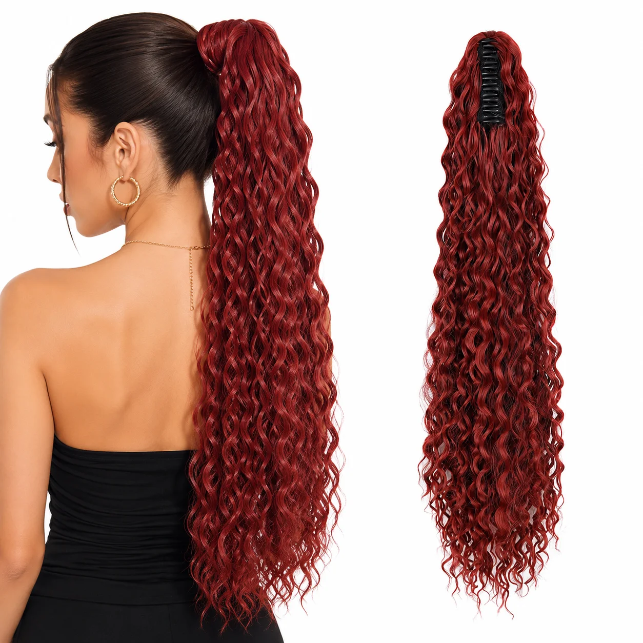 22 Inch Curly Claw Clip Ponytail Extension High Temperature Synthetic Hair Long Wavy Clip On Hairpiece Natural Looking Daily
22 Inch Curly Claw Clip Ponytail Extension High Temperature Synthetic Hair Long Wavy Clip On Hairpiece Natural Looking Daily