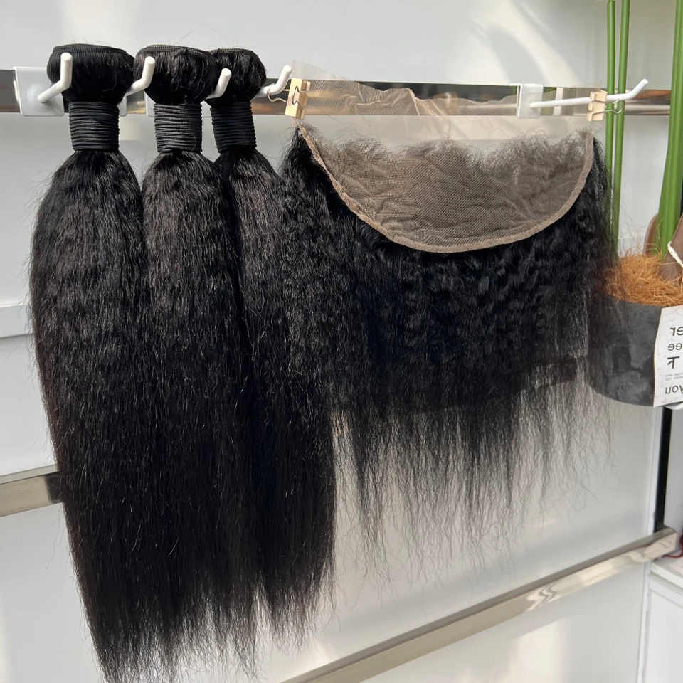 Наборы прямых человеческих волос Kinky Straight с заколкой 4x4, натуральные бразильские волосы для наращивания, 3/4 пучка с прозрачной фронтальной накладкой 13x4
Наборы прямых человеческих волос Kinky Straight с заколкой 4x4, натуральные бразильские волосы для наращивания, 3/4 пучка с прозрачной фронтальной накладкой 13x4