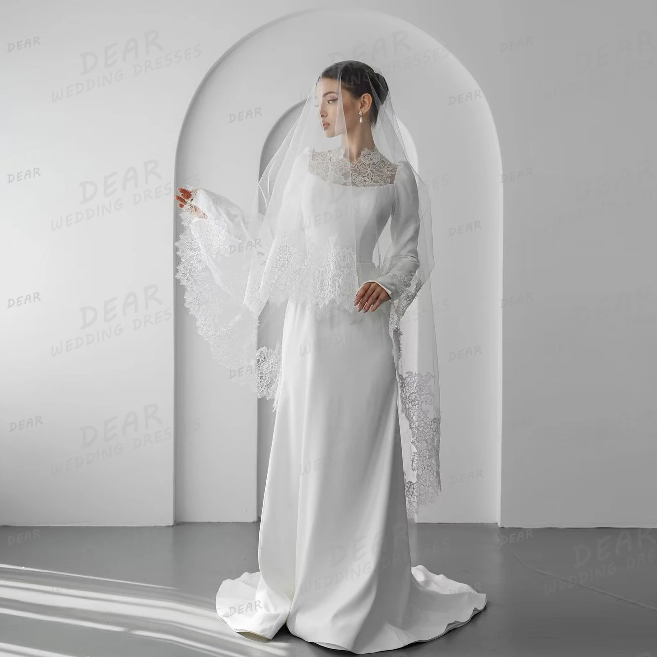 Luxury Mermaid Wedding Dresses Woman's Sexy Appliques High Neck Long Sleeve Satin Bridal Gowns Elegant Formal Vestidos De Novia
Luxury Mermaid Wedding Dresses Woman's Sexy Appliques High Neck Long Sleeve Satin Bridal Gowns Elegant Formal Vestidos De Novia