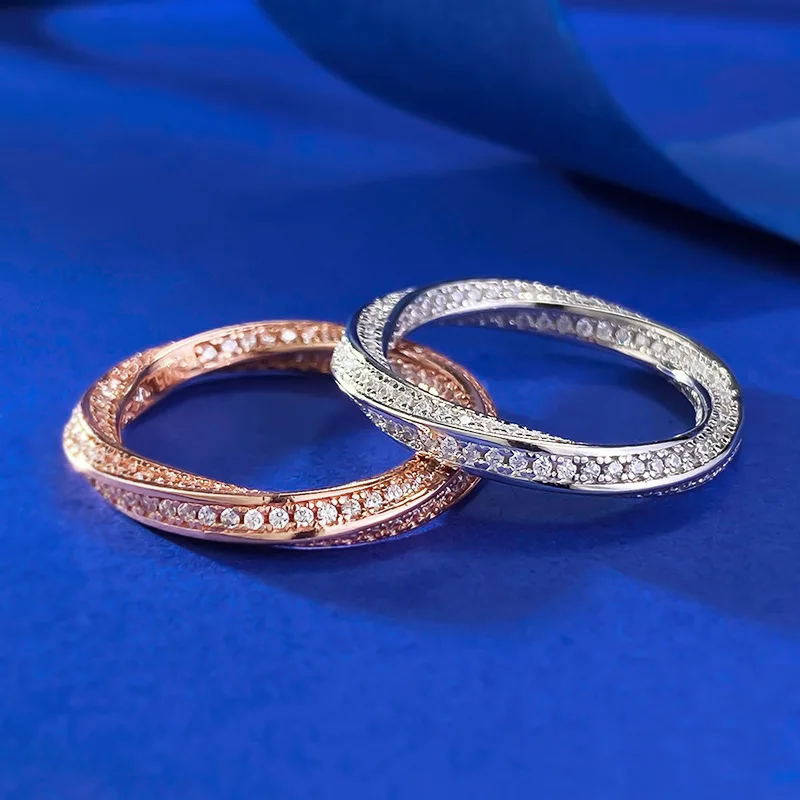 S925 Silver New Diamond Twisted Rope Zircon Inlaid Ring, Light Luxury Fashion Style Ring
S925 Silver New Diamond Twisted Rope Zircon Inlaid Ring, Light Luxury Fashion Style Ring