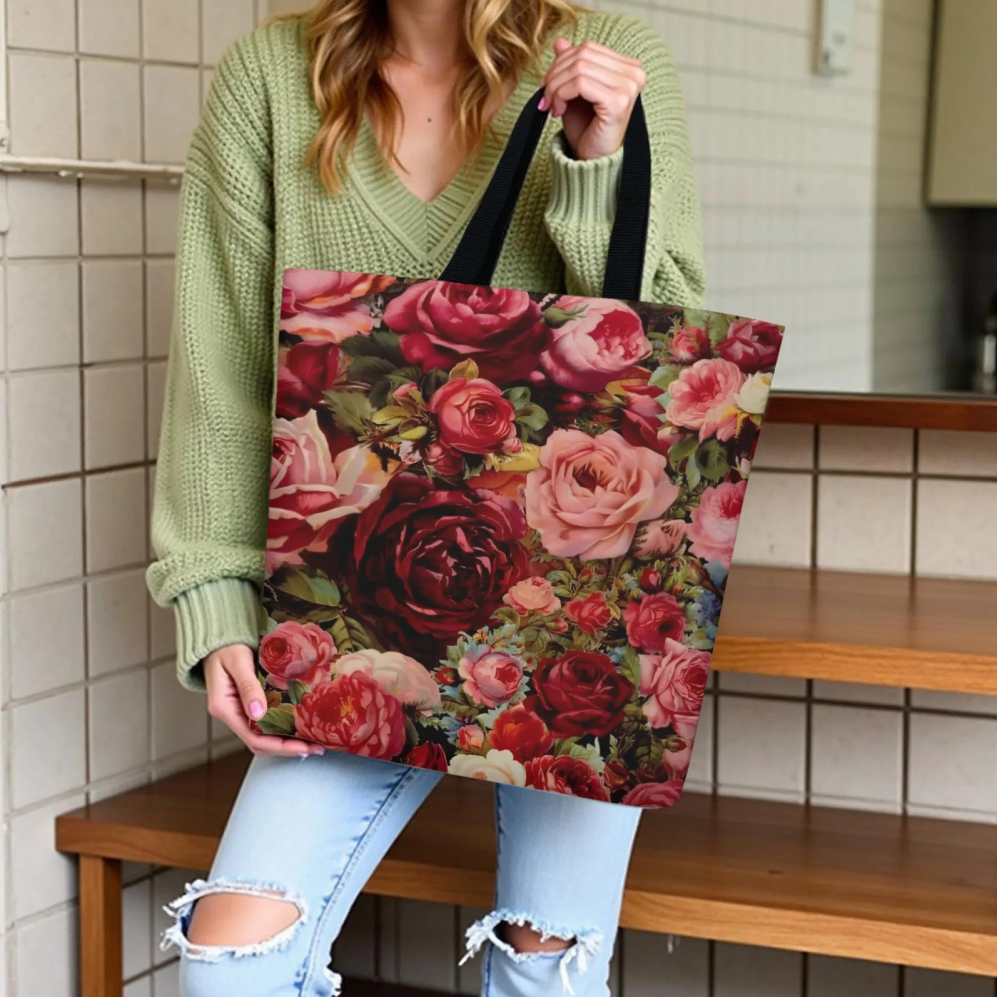 Винтажная холщовая сумка с цветочным принтом, прочная и легкая, идеально подходит для покупок, сумки для машинной стирки большой вместимости для покупок
Винтажная холщовая сумка с цветочным принтом, прочная и легкая, идеально подходит для покупок, сумки для машинной стирки большой вместимости для покупок