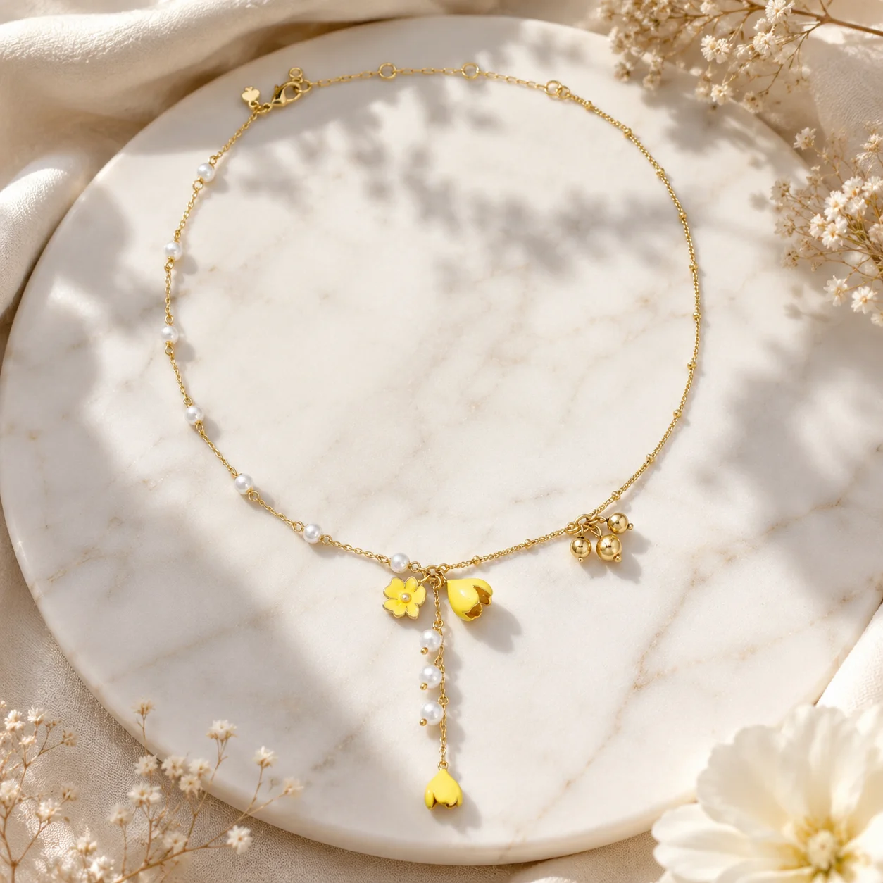 VKVVA Golden Bloom Glass & Cubic Zirconia Y-Necklace Pearl Coquette Cute Feminine Girly Jewelry,for Women Gift Her Daily Wear
VKVVA Golden Bloom Glass & Cubic Zirconia Y-Necklace Pearl Coquette Cute Feminine Girly Jewelry,for Women Gift Her Daily Wear