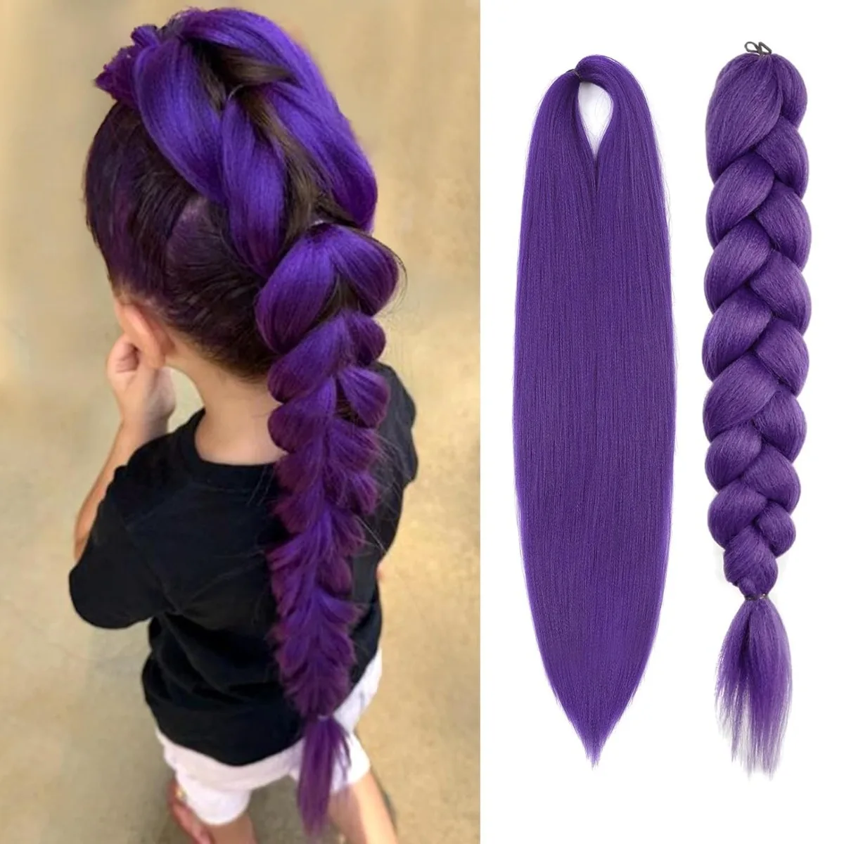 K-POP Style Long Purple Braiding Hair Pre Stretched Synthetic Braiding hair Extensions for Braids Stage Party Costume Cosplay
K-POP Style Long Purple Braiding Hair Pre Stretched Synthetic Braiding hair Extensions for Braids Stage Party Costume Cosplay