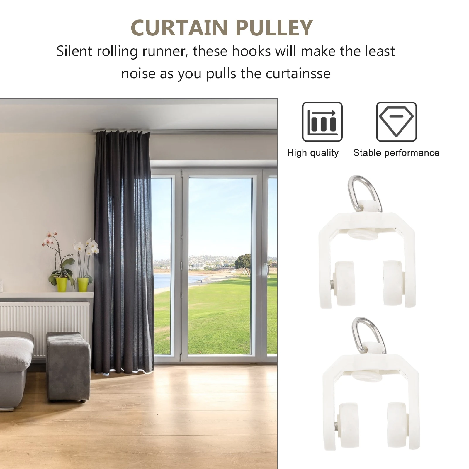 50pcs Silent Rolling Curtain Glider Drapery Track Runner Mute Wheel Pulley For Curtains Drapes Valances Shower Rollers Easy
50pcs Silent Rolling Curtain Glider Drapery Track Runner Mute Wheel Pulley For Curtains Drapes Valances Shower Rollers Easy