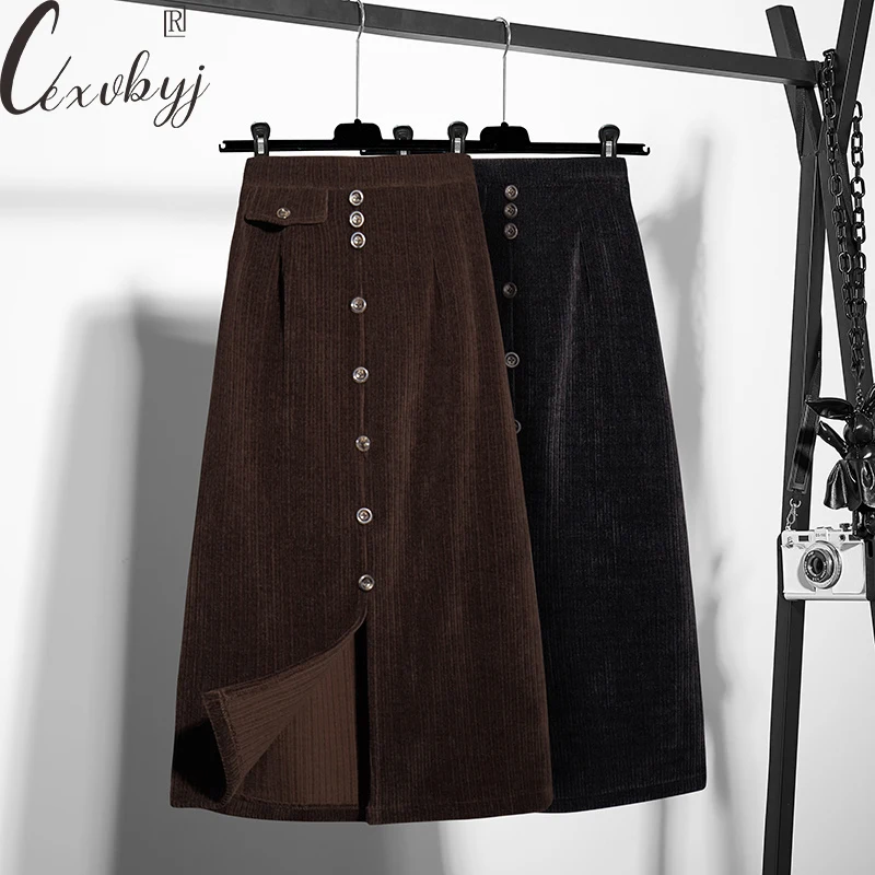 Corduroy Vintage Skirt Women Korean Button Patchwork High Waist Skirt All-Match Elastic A-Line Skirt Solid Oversized Bottoms
Corduroy Vintage Skirt Women Korean Button Patchwork High Waist Skirt All-Match Elastic A-Line Skirt Solid Oversized Bottoms