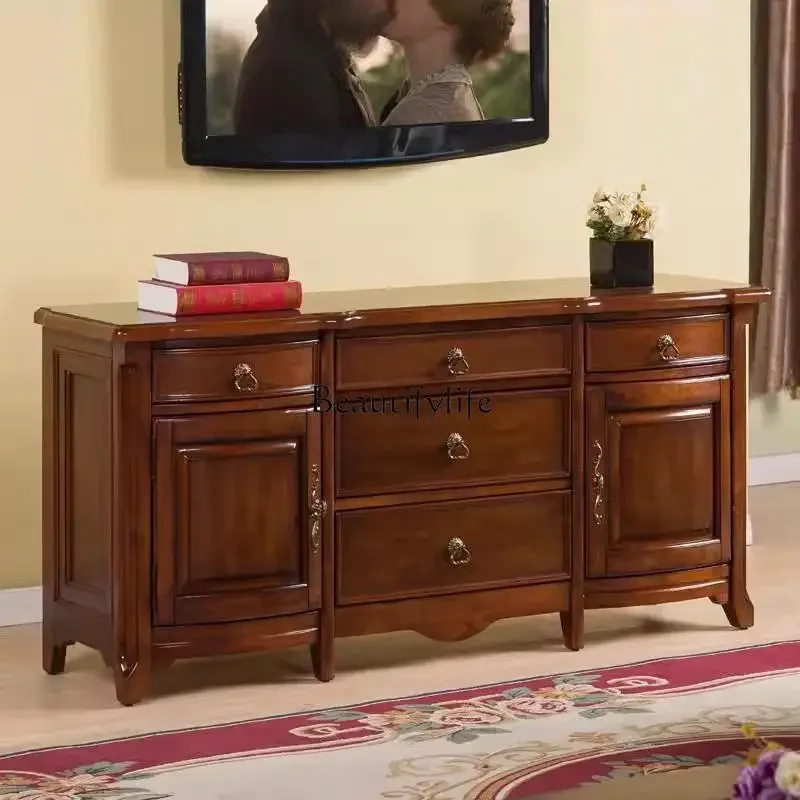 ld14American-style Solid Wood Simple TV Cabinet Small Apartment Storage Side Cabinet for Home Use 
ld14American-style Solid Wood Simple TV Cabinet Small Apartment Storage Side Cabinet for Home Use