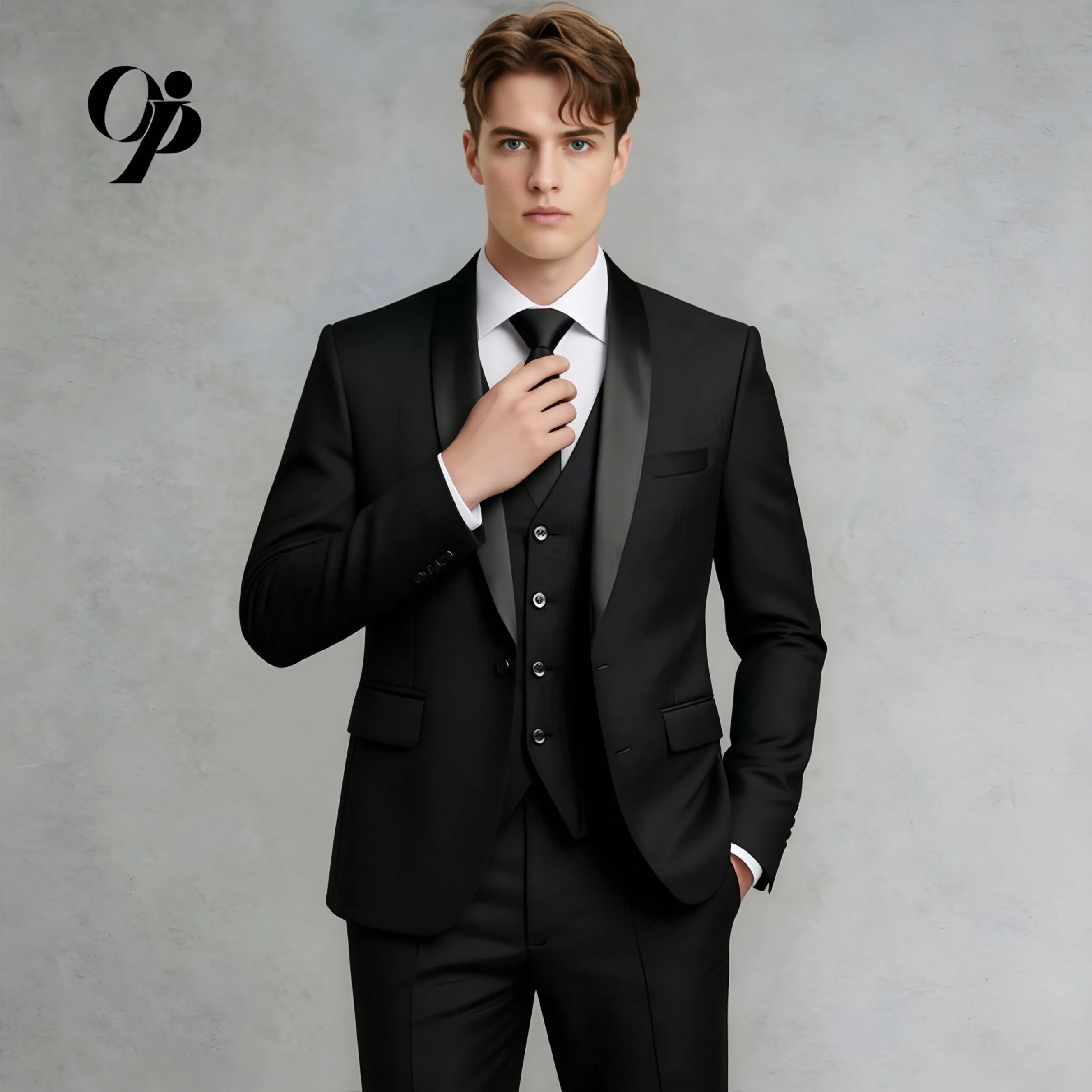 Opeodly Men's Black 3-Piece Tuxedo Suit Slim Fit Shawl Lapel Satin Trim Formal Wedding Groom Jacket Vest Pants for Prom and Blac
Opeodly Men's Black 3-Piece Tuxedo Suit Slim Fit Shawl Lapel Satin Trim Formal Wedding Groom Jacket Vest Pants for Prom and Blac