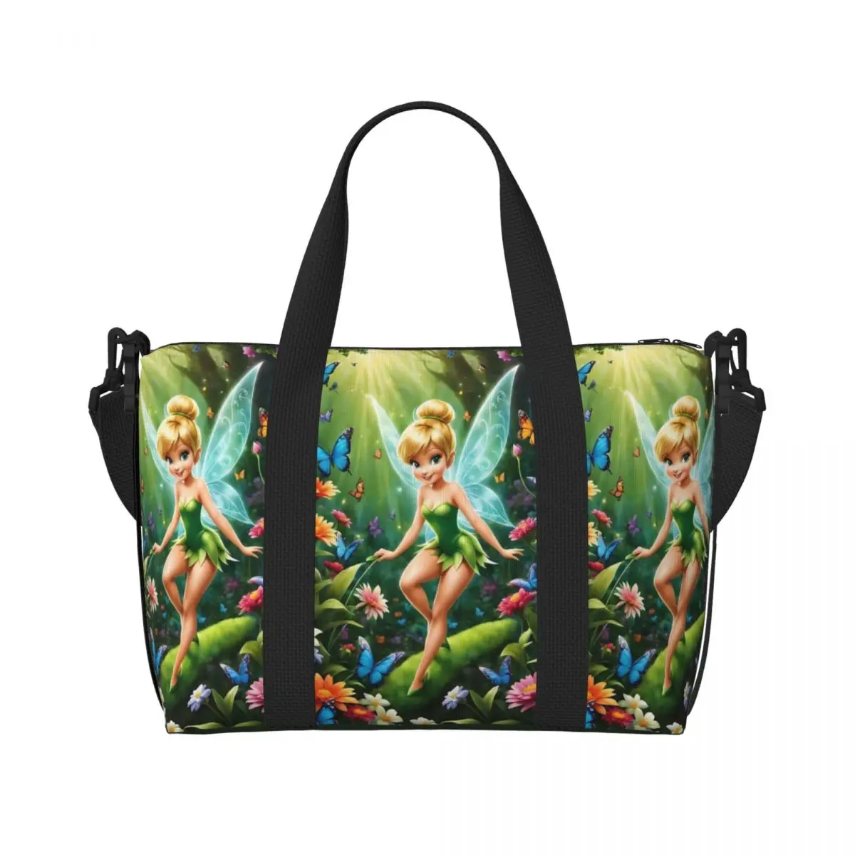 Пользовательские сумки-тоут для покупок Tinker Bell, женские большие вместительные пляжные дорожные сумки для сказочного спортзала 
Пользовательские сумки-тоут для покупок Tinker Bell, женские большие вместительные пляжные дорожные сумки для сказочного спортзала