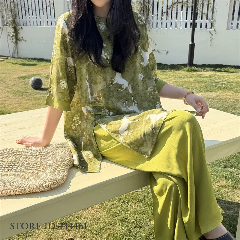 Spring Summer Print Flower Sleepwear Plus Size Pijamas Suit New Chinese Style Womens Pajamas Set Loose Viscose Homewear Pyjama
Spring Summer Print Flower Sleepwear Plus Size Pijamas Suit New Chinese Style Womens Pajamas Set Loose Viscose Homewear Pyjama