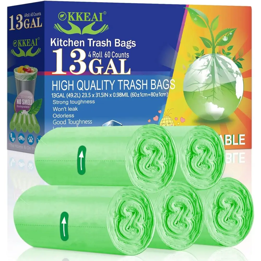 60 Count 13-Gallon Tall Kitchen Trash Bags, Green, Fits 10-15 Gallon Bins
60 Count 13-Gallon Tall Kitchen Trash Bags, Green, Fits 10-15 Gallon Bins