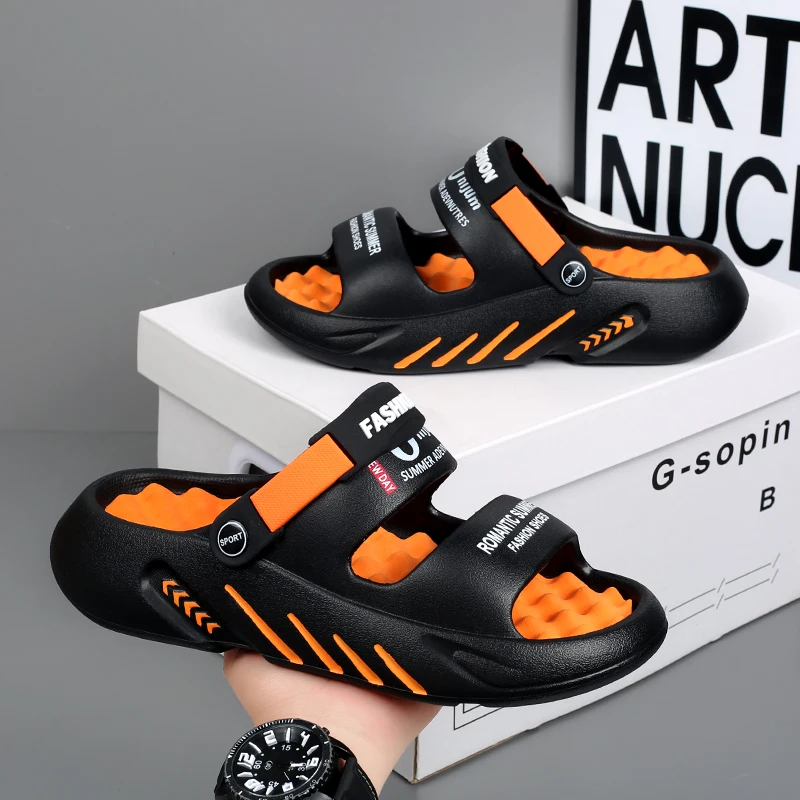 Мужские летние массажные шлепанцы, мягкая подошва, пляжные сандалии, удобные комнатные тапочки для отдыха, новинка 2024 
Мужские летние массажные шлепанцы, мягкая подошва, пляжные сандалии, удобные комнатные тапочки для отдыха, новинка 2024