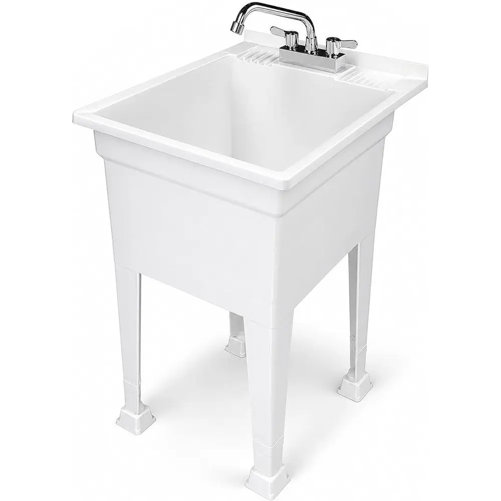 Portable 18 x 24 White Utility Tub Sink with Quick Drain for Outdoor Kitchens, Laundry, Garages, and Basements
Portable 18 x 24 White Utility Tub Sink with Quick Drain for Outdoor Kitchens, Laundry, Garages, and Basements