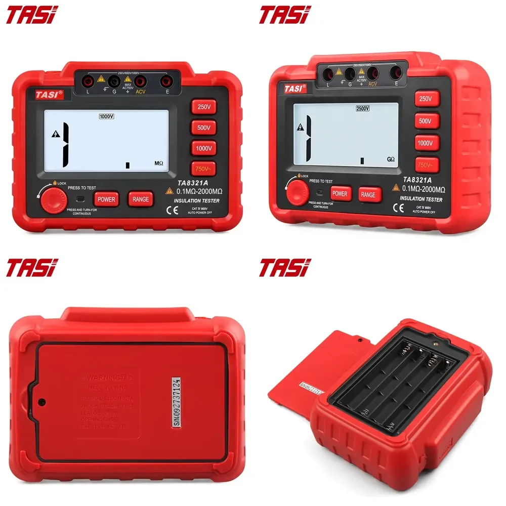 TASI TA8321A Grounding Resistance Tester Circuit Megohmmeter with Double Integral A/D Conversion Resistance Meter for Electrical
TASI TA8321A Grounding Resistance Tester Circuit Megohmmeter with Double Integral A/D Conversion Resistance Meter for Electrical