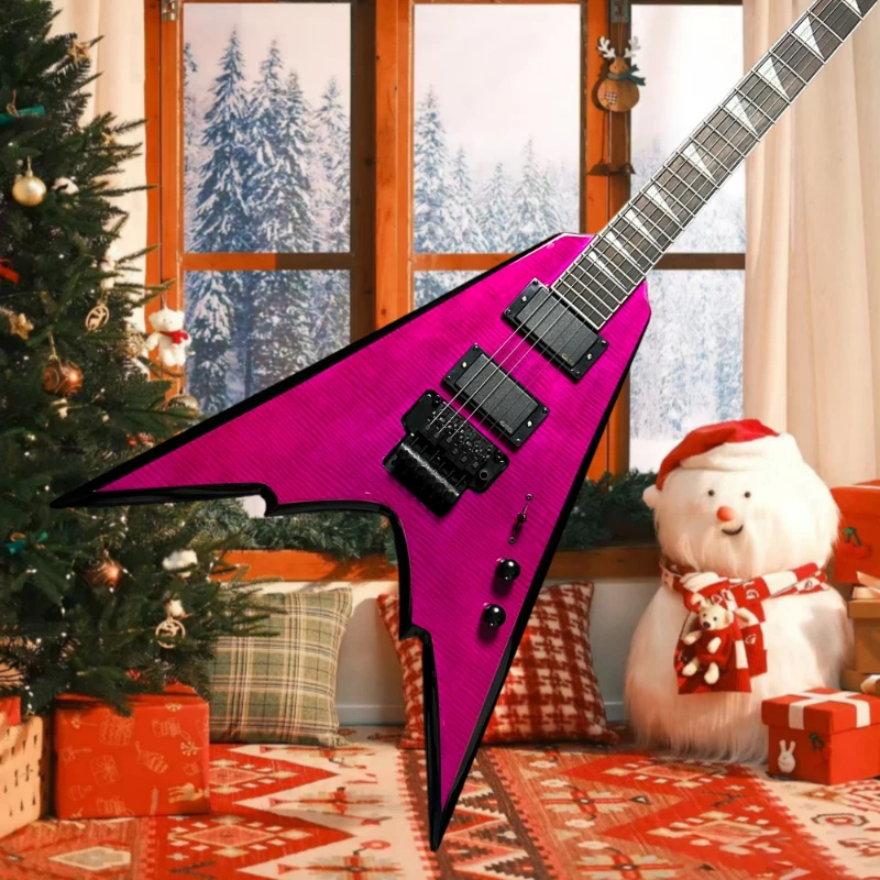 Gift Merry Christmas Free Delivery Electric Guitar Purple Rosewood Neck Mahogany Body V Professional Performance
Gift Merry Christmas Free Delivery Electric Guitar Purple Rosewood Neck Mahogany Body V Professional Performance