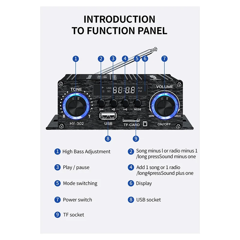 【Top Picks】Digital Bluetooth Amplifier 12V Home Car 2 Channel HIFI Sound Speaker FM Rrceiver Mini Audio Amplificador Class-AB AM
【Top Picks】Digital Bluetooth Amplifier 12V Home Car 2 Channel HIFI Sound Speaker FM Rrceiver Mini Audio Amplificador Class-AB AM