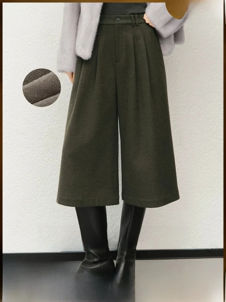 Meiyang Olive Fleece Lined Wide Leg Seven Quarter Pants Vintage Oil Painting Green High Waist Trousers for Women
Meiyang Olive Fleece Lined Wide Leg Seven Quarter Pants Vintage Oil Painting Green High Waist Trousers for Women