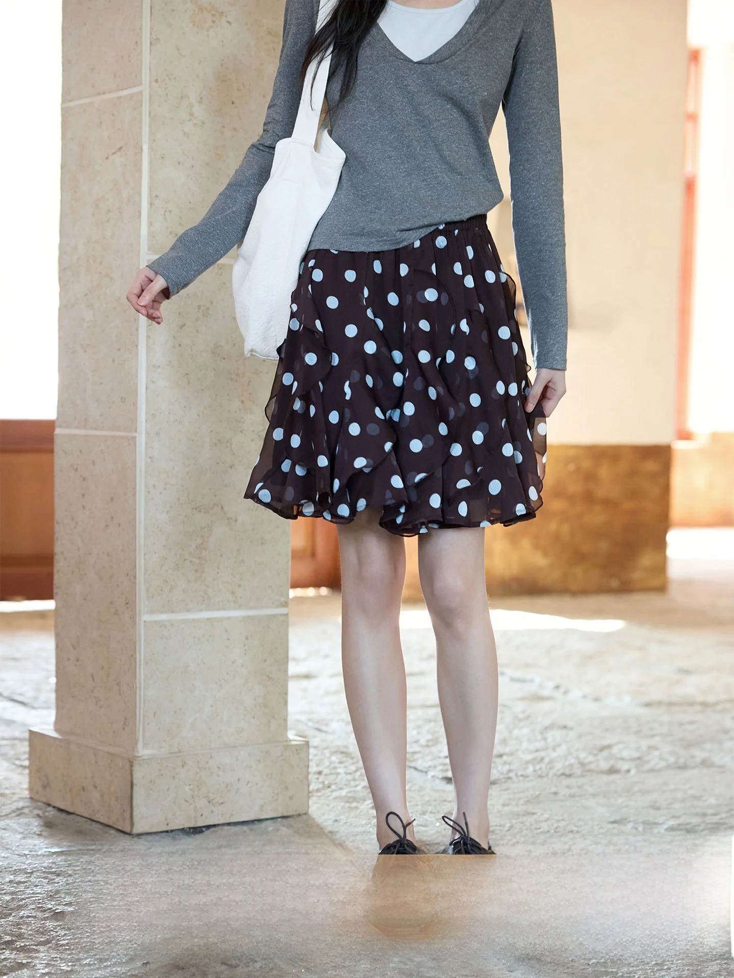 Elegant Coffee Polka Dot Skirt Women's High Waist A-Line Skirt Commute Style Polyester Fiber Casual Spring New Arrival
Elegant Coffee Polka Dot Skirt Women's High Waist A-Line Skirt Commute Style Polyester Fiber Casual Spring New Arrival