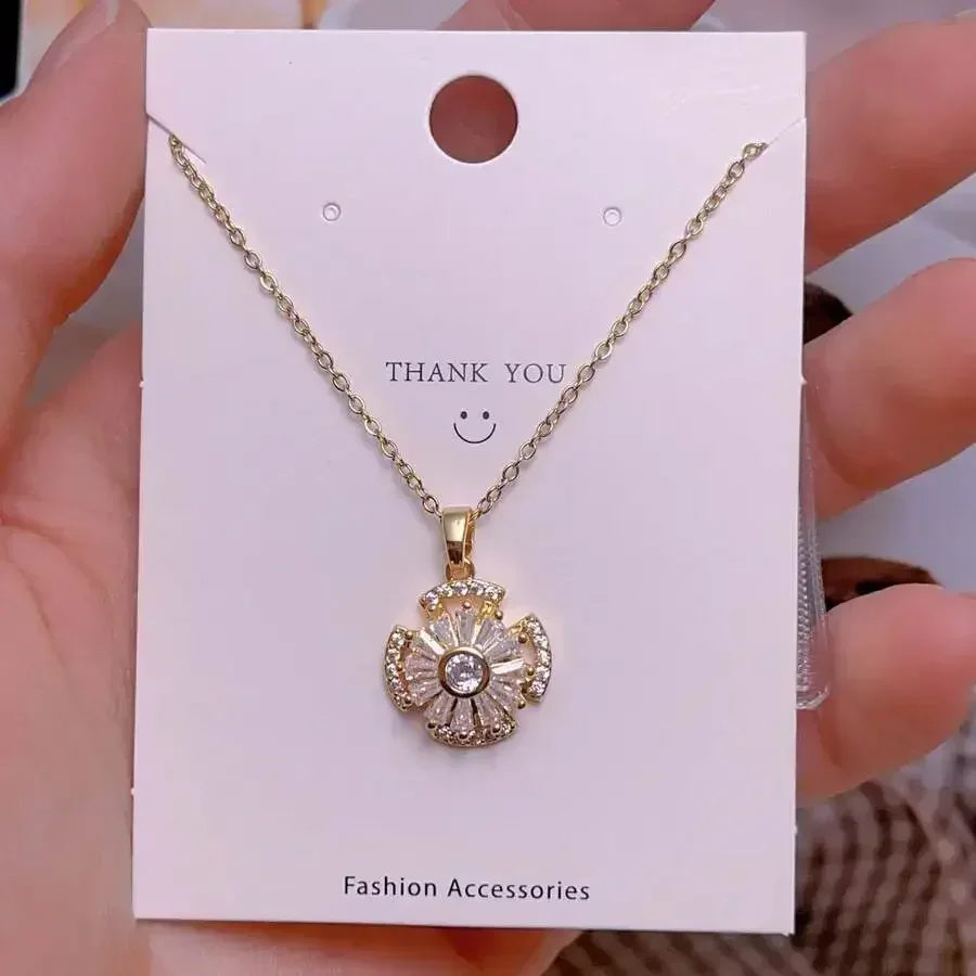 Steel Clavicle Chain Necklace With Flower Pendant Women Fashion Accessory
Steel Clavicle Chain Necklace With Flower Pendant Women Fashion Accessory