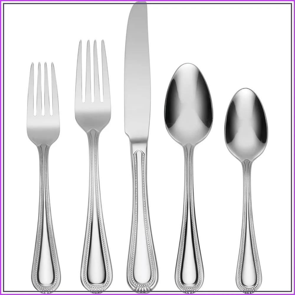45-Piece Flatware Set for 8, Stainless Steel, Dishwasher Safe, Knives Spoons Forks Set, Silver
45-Piece Flatware Set for 8, Stainless Steel, Dishwasher Safe, Knives Spoons Forks Set, Silver