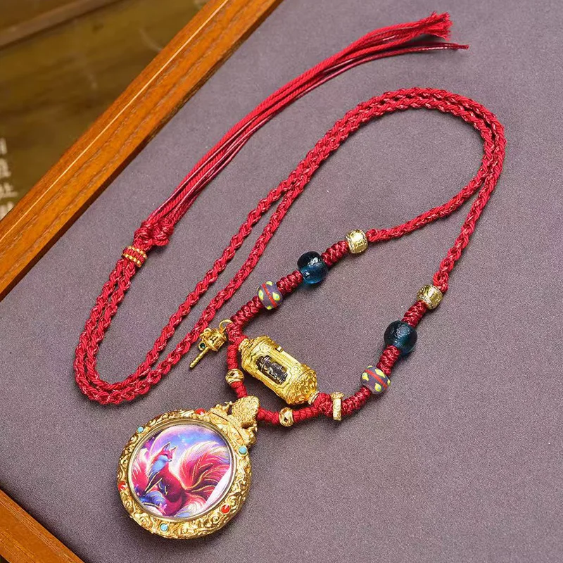 Tibetan Thangka Thangka Khyilam Buddha Amulet Pendant Nine-Tailed Fox Pendant Sweater Chain Hand-Knotted Rope Necklace
Tibetan Thangka Thangka Khyilam Buddha Amulet Pendant Nine-Tailed Fox Pendant Sweater Chain Hand-Knotted Rope Necklace