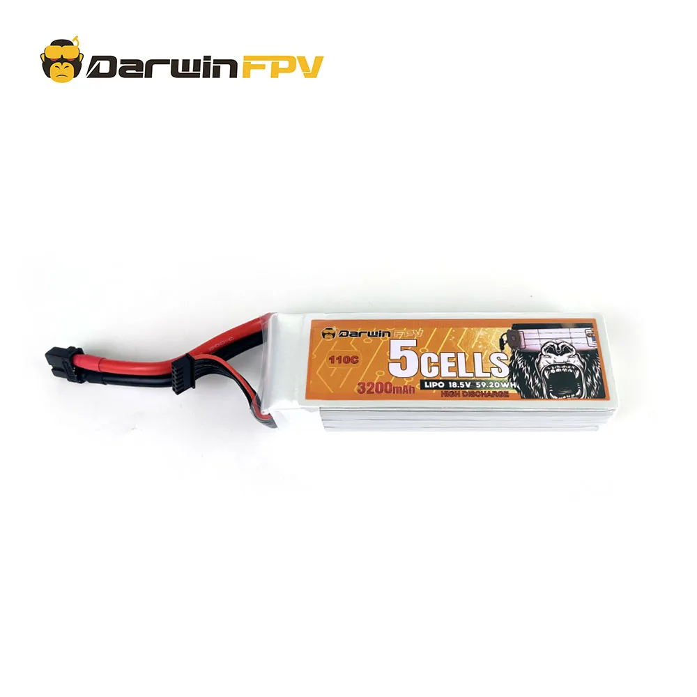 DarwinFPV Lipo Battery 5s 3200mAh 18.5V 110C Racing Battery Quadcopter Racing FPV Drone Batteries
DarwinFPV Lipo Battery 5s 3200mAh 18.5V 110C Racing Battery Quadcopter Racing FPV Drone Batteries