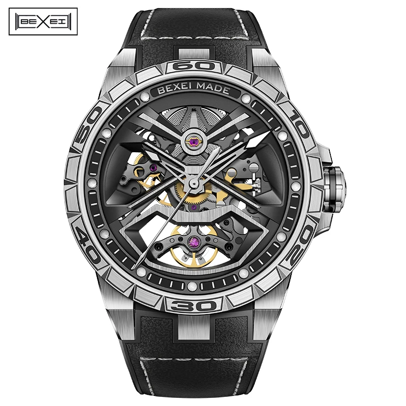 BEXEI Automatic Mechancial Man Watches 9091 Skeleton Self-winding Movement Stainless Steel Sapphire Men's Watches Vintage
BEXEI Automatic Mechancial Man Watches 9091 Skeleton Self-winding Movement Stainless Steel Sapphire Men's Watches Vintage