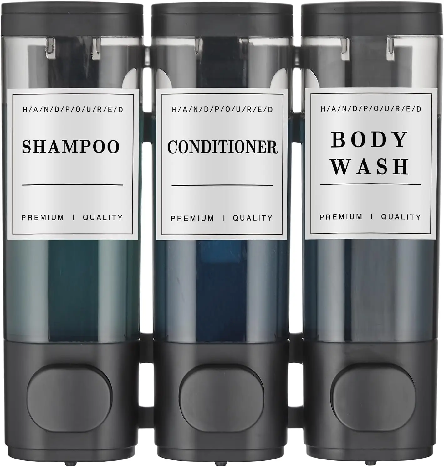 3-Chamber Wall-Mounted Shampoo Dispenser, No Drill, Large Capacity 300ml Each, Black
3-Chamber Wall-Mounted Shampoo Dispenser, No Drill, Large Capacity 300ml Each, Black