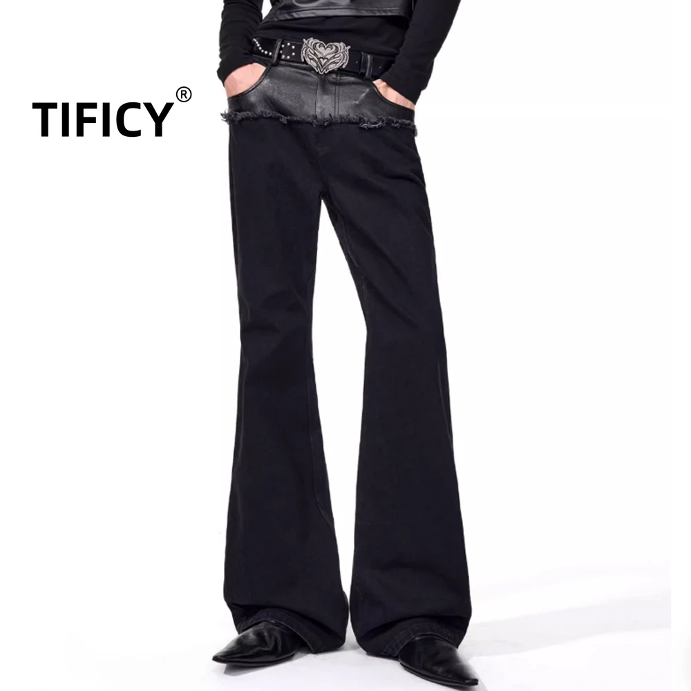 High Street Jeans Pants Men's Splice Black Micro Flared Autumn Streetwear Fashion Sliming Denim Pants
High Street Jeans Pants Men's Splice Black Micro Flared Autumn Streetwear Fashion Sliming Denim Pants