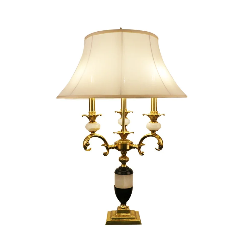 All copper French desk lamp, retro light luxury living room bedroom bedside study desk jade cloth cover personalized table lamp
All copper French desk lamp, retro light luxury living room bedroom bedside study desk jade cloth cover personalized table lamp