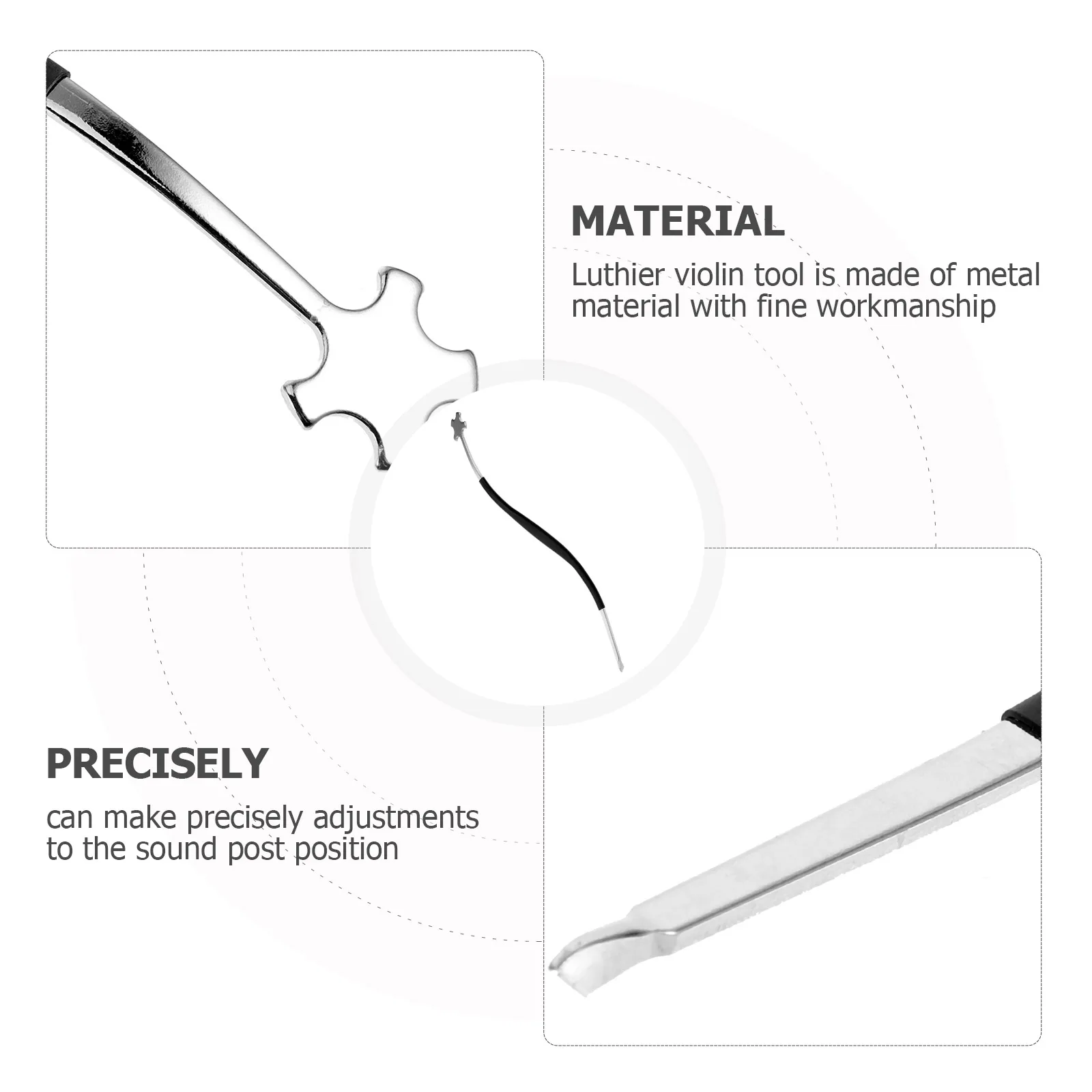 Violin Sound Post Setter Metal Repair Tool Durable Column Hook Precision Sound Post Adjustment Luthier Accessory Violin Repair 
Violin Sound Post Setter Metal Repair Tool Durable Column Hook Precision Sound Post Adjustment Luthier Accessory Violin Repair