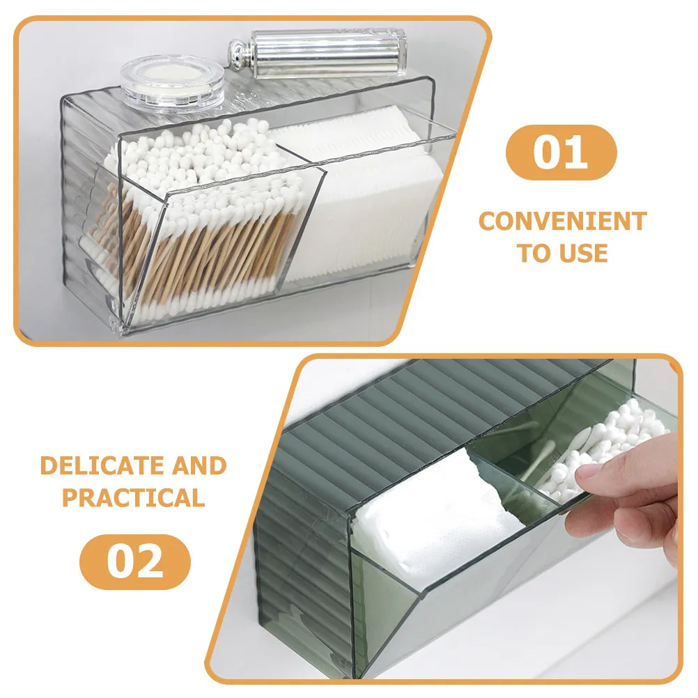 2Pcs Flip Lid Sundries Storage Box Wall Mounted Cotton Swab Organizer Large Capacity Cotton Pad Container for Bathroom Office
2Pcs Flip Lid Sundries Storage Box Wall Mounted Cotton Swab Organizer Large Capacity Cotton Pad Container for Bathroom Office