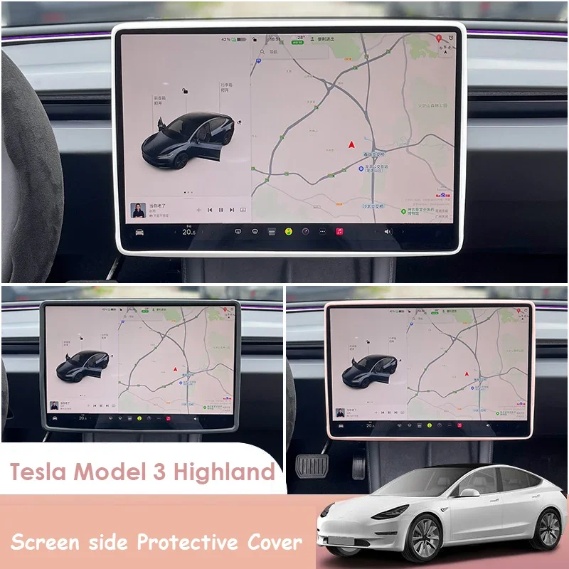 For Tesla Model 3 Highland Center Console Navigation Touch Screen Side Silicone Protector Frame Interior Decoration Accessories
For Tesla Model 3 Highland Center Console Navigation Touch Screen Side Silicone Protector Frame Interior Decoration Accessories