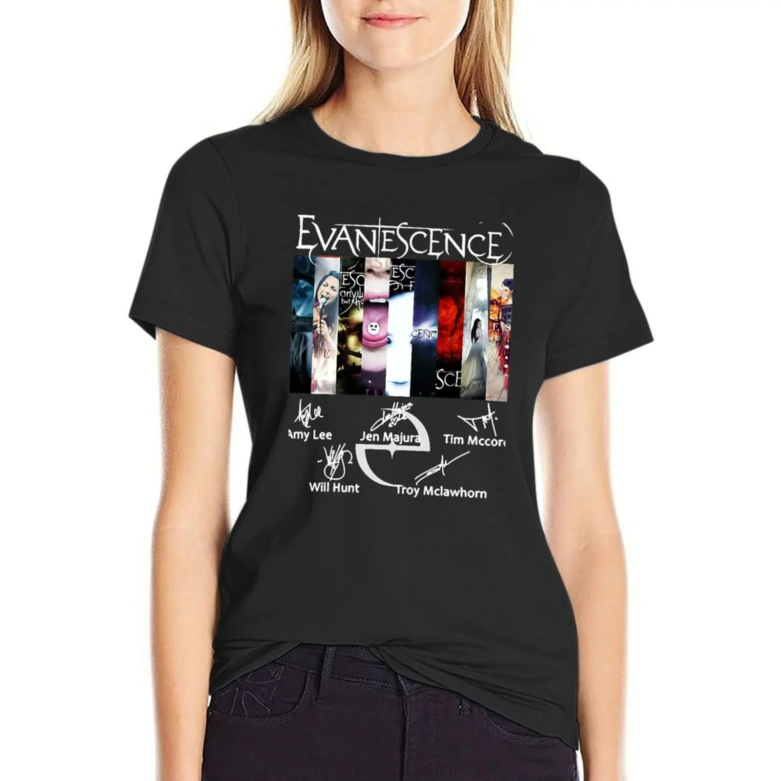 Evanescence Signature T-Shirt cute clothes Female clothing summer top white t shirts for Women
Evanescence Signature T-Shirt cute clothes Female clothing summer top white t shirts for Women