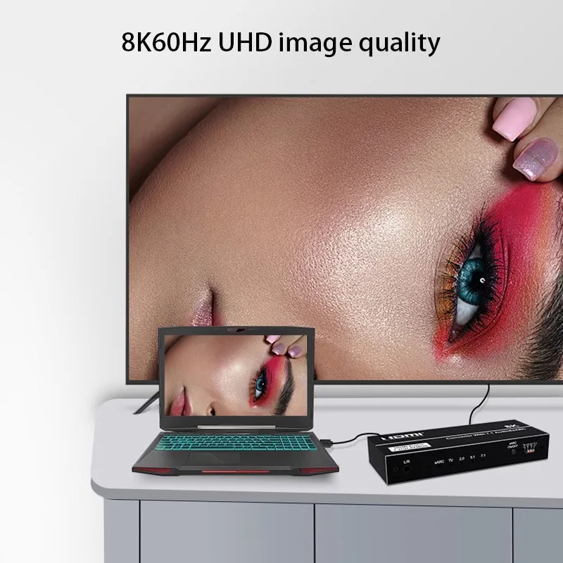 Аудиоэкстрактор 8K HDMI с eARC Return, видеоконвертер 4K@144Hz HDMI 2.1, поддержка 7.1CH Dolby Atmos, 3.5 мм, оптический, коаксиальный, HDR10
Аудиоэкстрактор 8K HDMI с eARC Return, видеоконвертер 4K@144Hz HDMI 2.1, поддержка 7.1CH Dolby Atmos, 3.5 мм, оптический, коаксиальный, HDR10