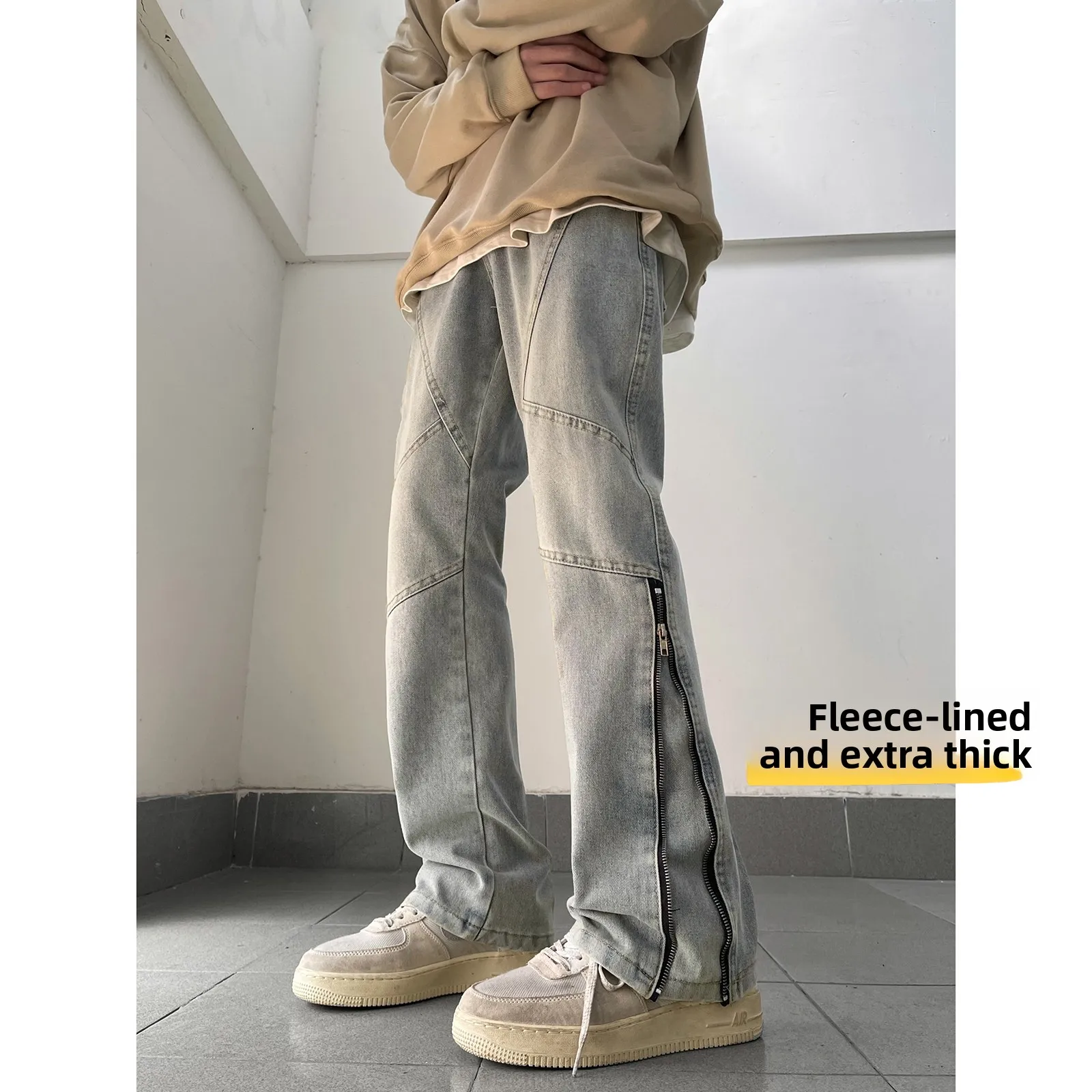 Thiened Fce Workwear Jeans Men's Winter Straight Leg Slimming Flared Pants American Retro High Street Jeans Youth Trendy
Thiened Fce Workwear Jeans Men's Winter Straight Leg Slimming Flared Pants American Retro High Street Jeans Youth Trendy