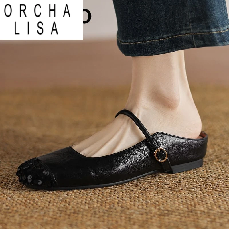 ORCHA LISA 2025 Soft Women Sandals Round Toe Mid Heels 3.5cm Slip On Mules Belt Buckle Bling Daily Shoes Large Size 41 42 43 32
ORCHA LISA 2025 Soft Women Sandals Round Toe Mid Heels 3.5cm Slip On Mules Belt Buckle Bling Daily Shoes Large Size 41 42 43 32
