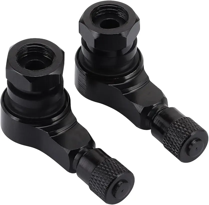90 Degree CNC Motorcycle Tire Valve Stems 10 mm and 11.3 mm for Harley Davidson, BMW, Honda, Kawasaki, Suzuki, Yamaha
90 Degree CNC Motorcycle Tire Valve Stems 10 mm and 11.3 mm for Harley Davidson, BMW, Honda, Kawasaki, Suzuki, Yamaha