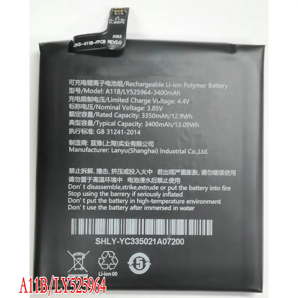Оригинальный сменный аккумулятор для мобильного телефона Shadow Creator A11B/LY525964, 3,85 В, 3400 мАч
Оригинальный сменный аккумулятор для мобильного телефона Shadow Creator A11B/LY525964, 3,85 В, 3400 мАч