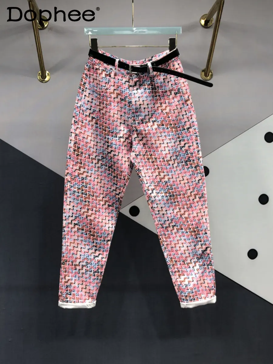 European Style Colorful Wavy Line Denim Harem Pants Women's Jeans 2023 Summer New High Waist Slimming Thin Trousers High Street
European Style Colorful Wavy Line Denim Harem Pants Women's Jeans 2023 Summer New High Waist Slimming Thin Trousers High Street