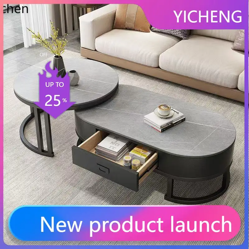 LYY Coffee Table Living Room Simple Round Rock Slab Combination Coffee Table
LYY Coffee Table Living Room Simple Round Rock Slab Combination Coffee Table