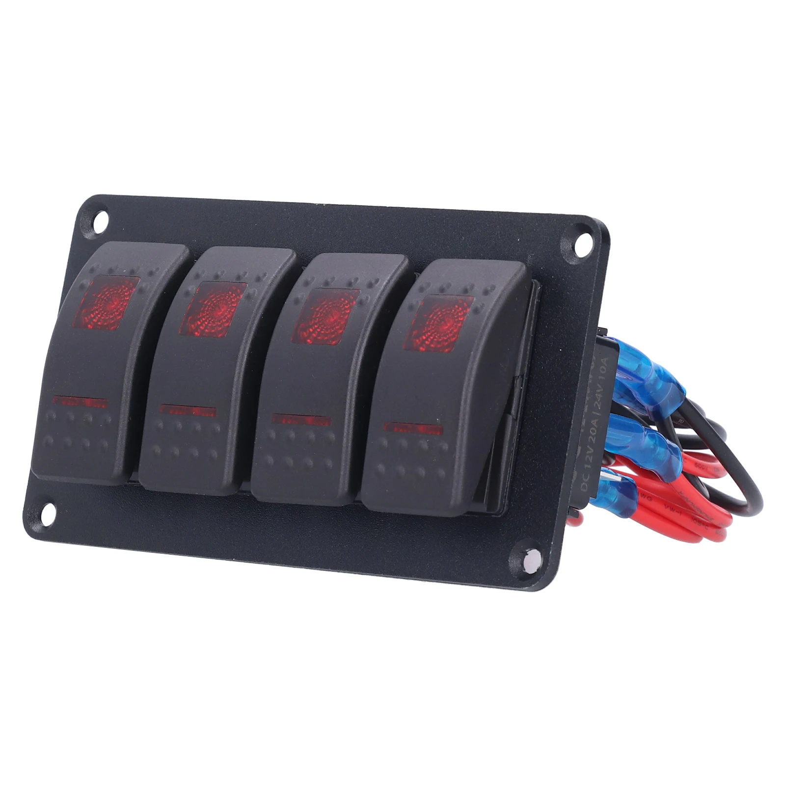 4 Gang Rocker Switch Panel LED Backlit 5 Pin 12V/24V Overheat Protection for Car Marine Boat Yacht RV Switch Control Panel
4 Gang Rocker Switch Panel LED Backlit 5 Pin 12V/24V Overheat Protection for Car Marine Boat Yacht RV Switch Control Panel