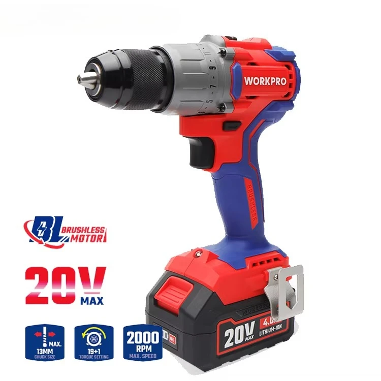 For WORKPRO 19+1 Torque Setting Brushless Cordless Power Drill Set with Lithium-Ion Battery Premium Power Drills
For WORKPRO 19+1 Torque Setting Brushless Cordless Power Drill Set with Lithium-Ion Battery Premium Power Drills
