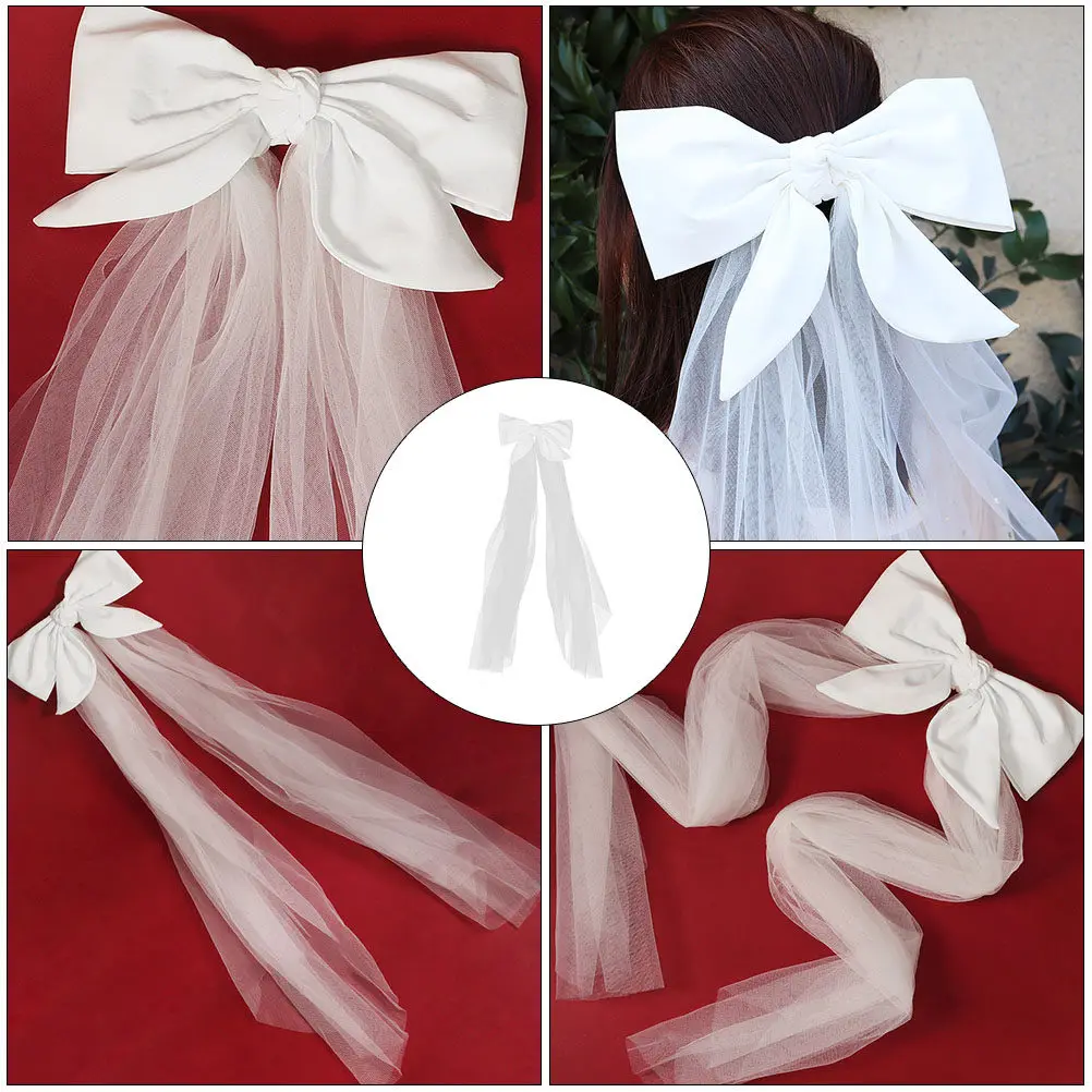 Bride Veil Elegant Bowknot Wedding Headdress Decorative Bridal Hair Clip Charming Wedding Veil Prop Dress Accessory Romantic
Bride Veil Elegant Bowknot Wedding Headdress Decorative Bridal Hair Clip Charming Wedding Veil Prop Dress Accessory Romantic